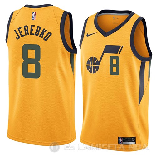 Camiseta Jonas Jerebko #8 Utah Jazz Statement 2018 Amarillo - Haga un click en la imagen para cerrar